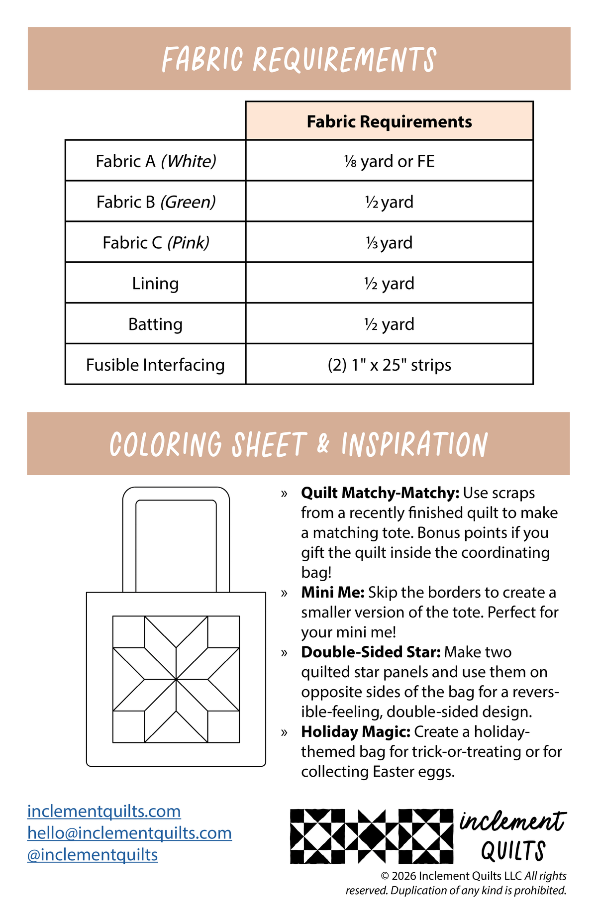 Clear Skies Quilted Tote Bag PDF Pattern