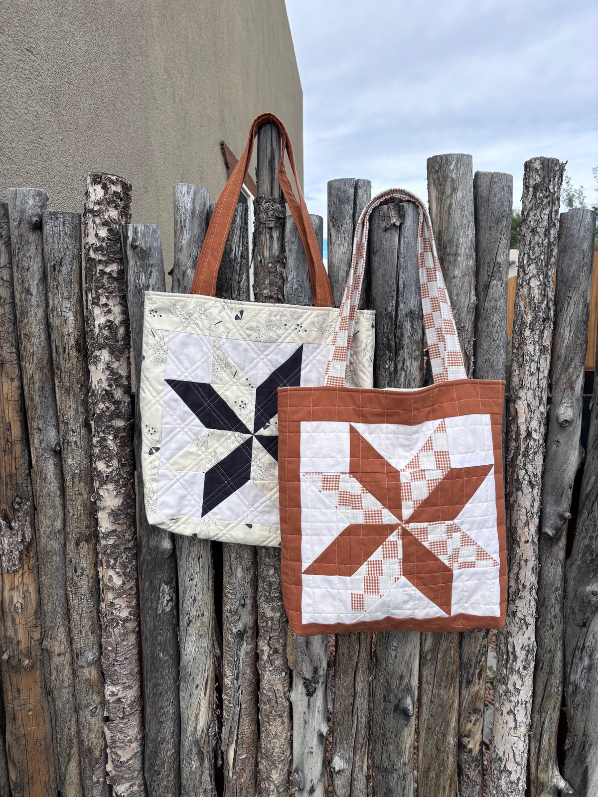 Clear Skies Tote - Burnt Orange Checkers
